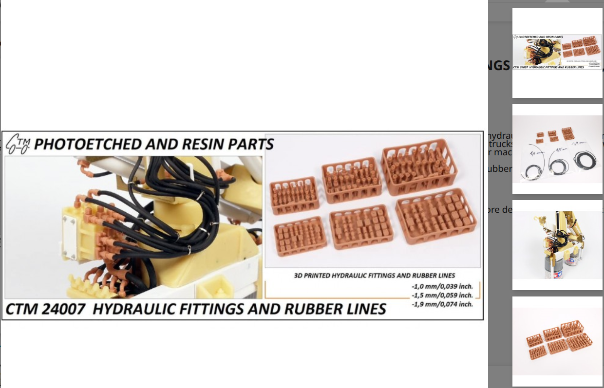 CTM24007 Hydraulic hose & fittings Kit for 1.25 or 1/24 scale