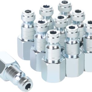 Air Compressor Accessories Fittings, Automotive T-type, 1/4 FNPT PLUG, Silver