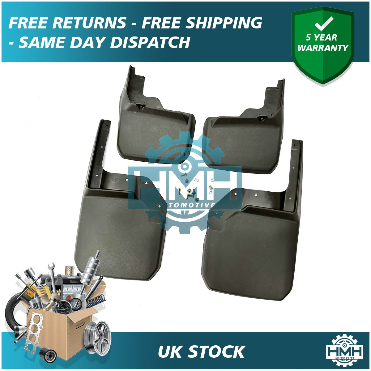 Guardabarros delanteros traseros Easy Fit para Jeep Wrangler 2008-2018 HMH-
