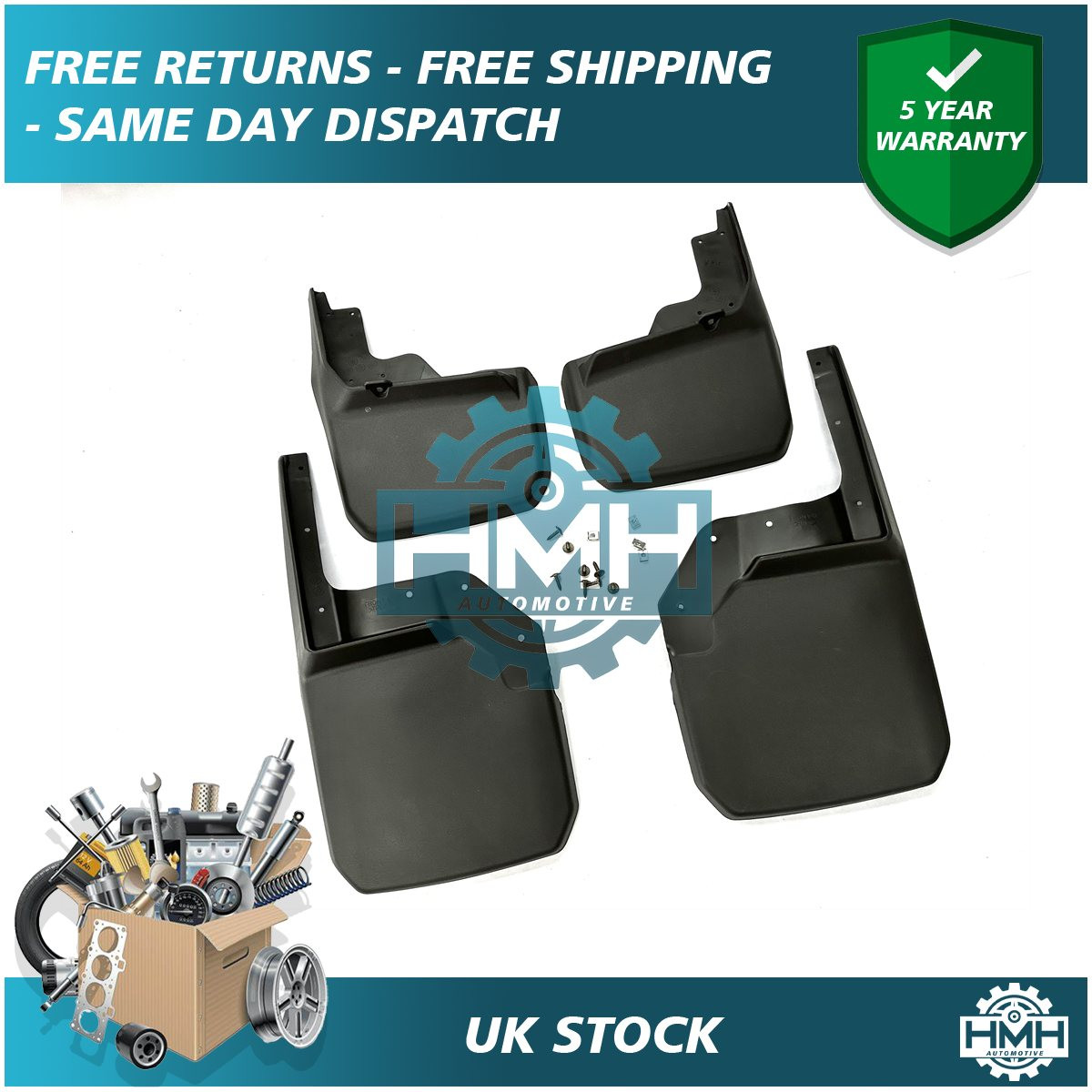 Guardabarros delanteros traseros Easy Fit para Jeep Wrangler 2008-2018 HMH- - Image 2