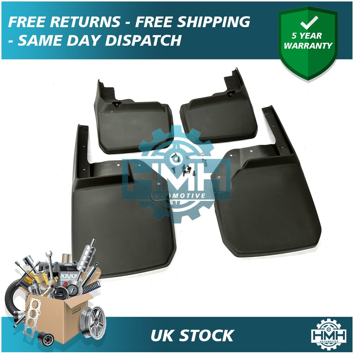 Guardabarros delanteros traseros Easy Fit para Jeep Wrangler 2008-2018 HMH- - Image 3
