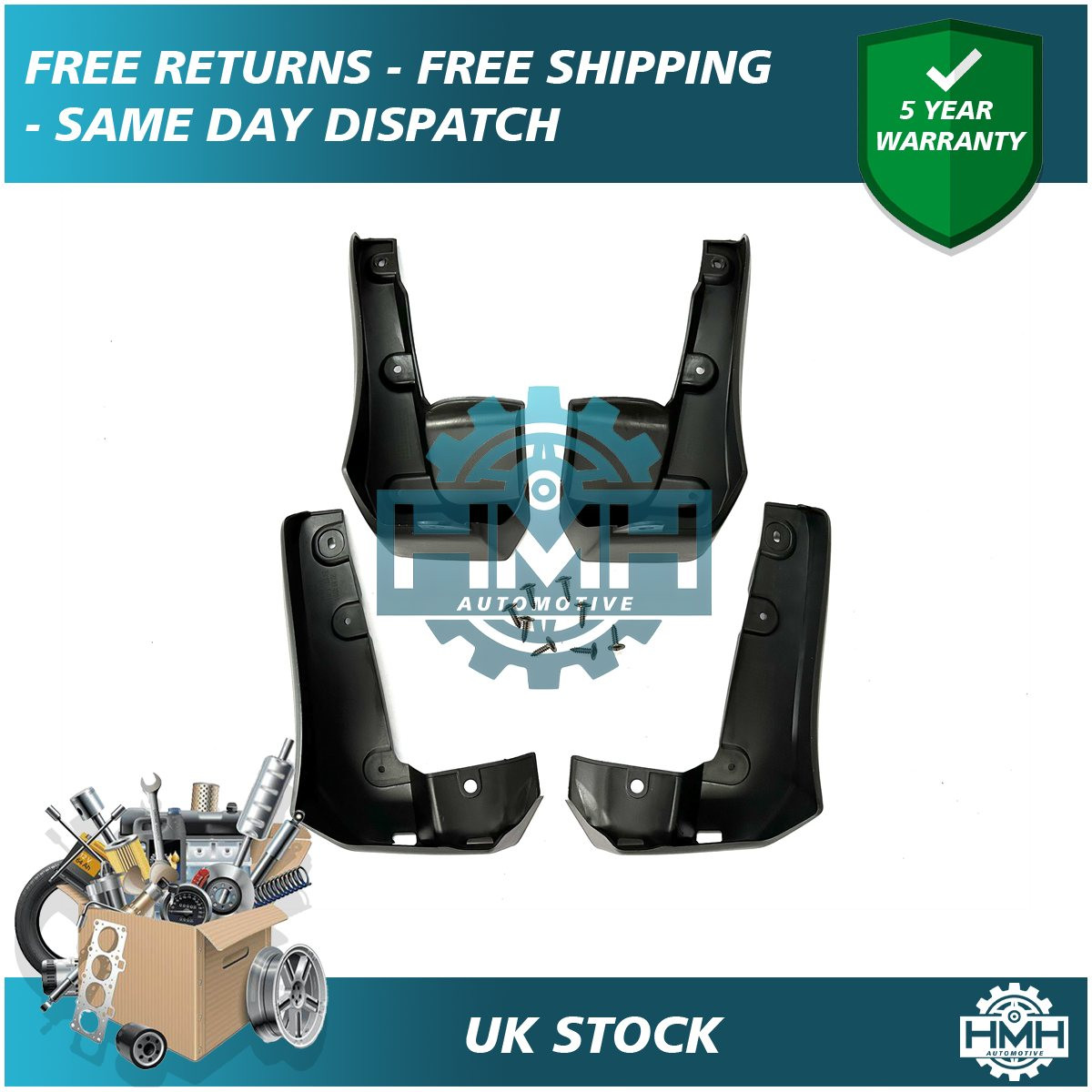 Guardabarros delanteros traseros Easy Fit para Honda Civic 2016-2023 HMH- - Image 4
