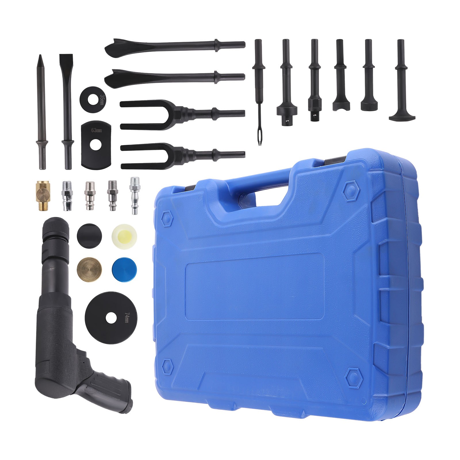 Air Chisel Kit Professional 19PCS Set Automotive Repair Tools with Carrying Case - Image 4
