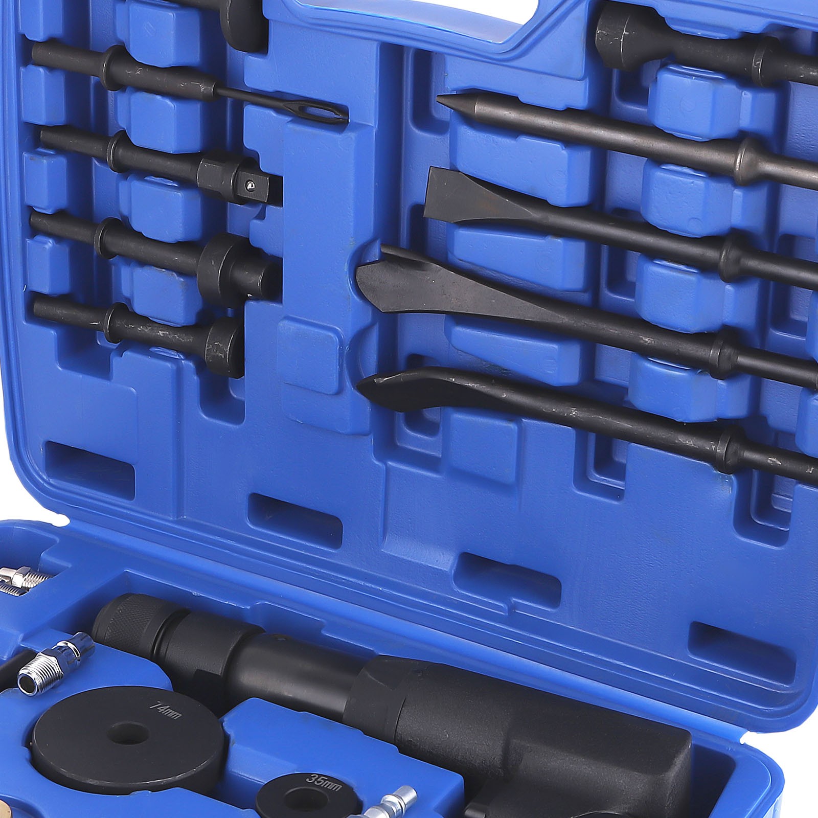 Air Chisel Kit Professional 19PCS Set Automotive Repair Tools with Carrying Case - Image 5
