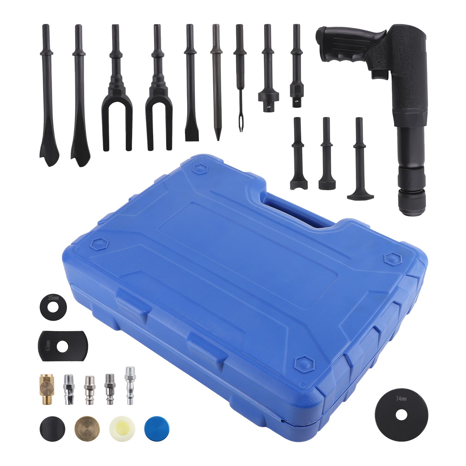 Air Hammer Kit Chrome Molybdenum Steel 19PC Set Automotive Repair Tools Case - Image 2