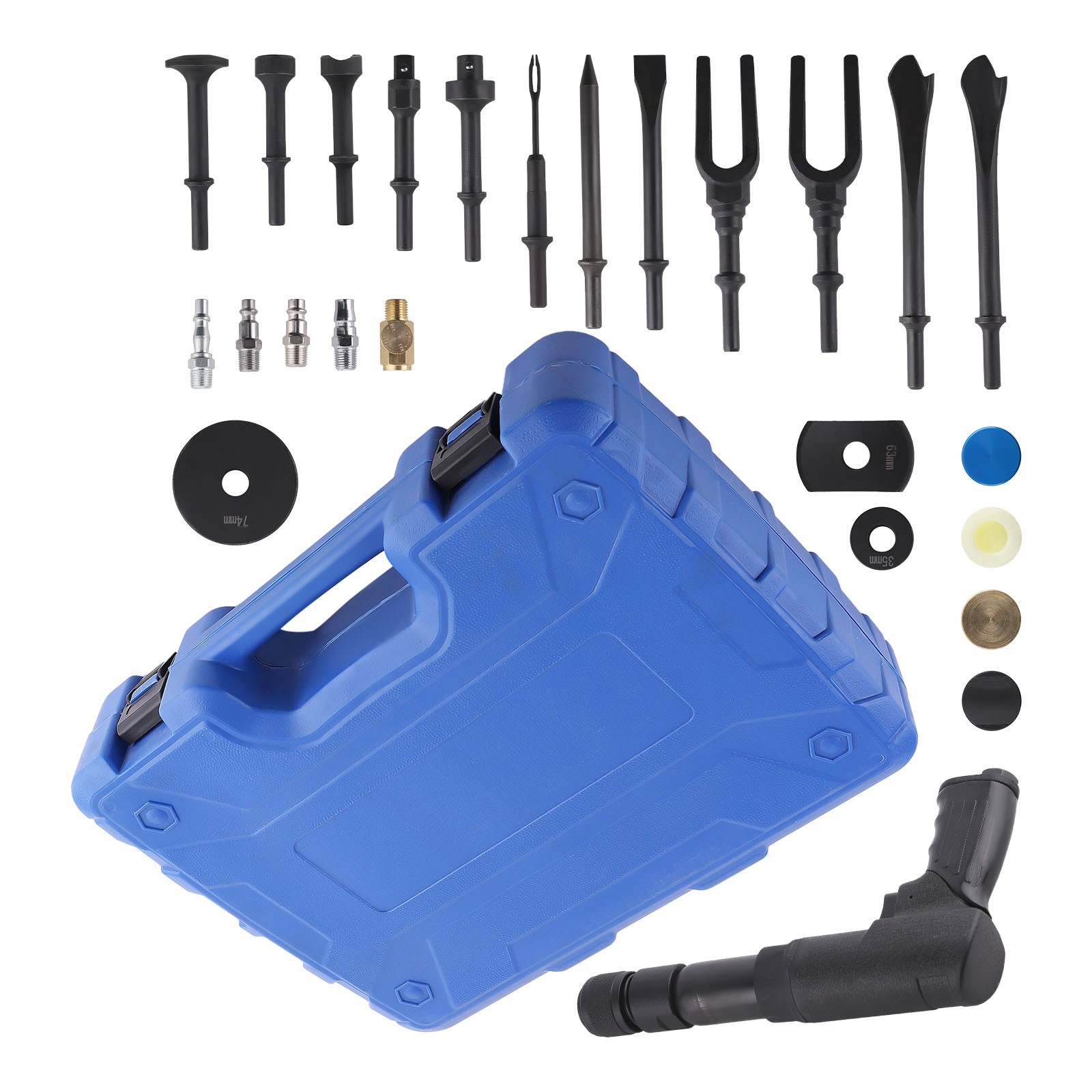 Air Hammer Kit Chrome Molybdenum Steel 19PC Set Automotive Repair Tools Case - Image 3