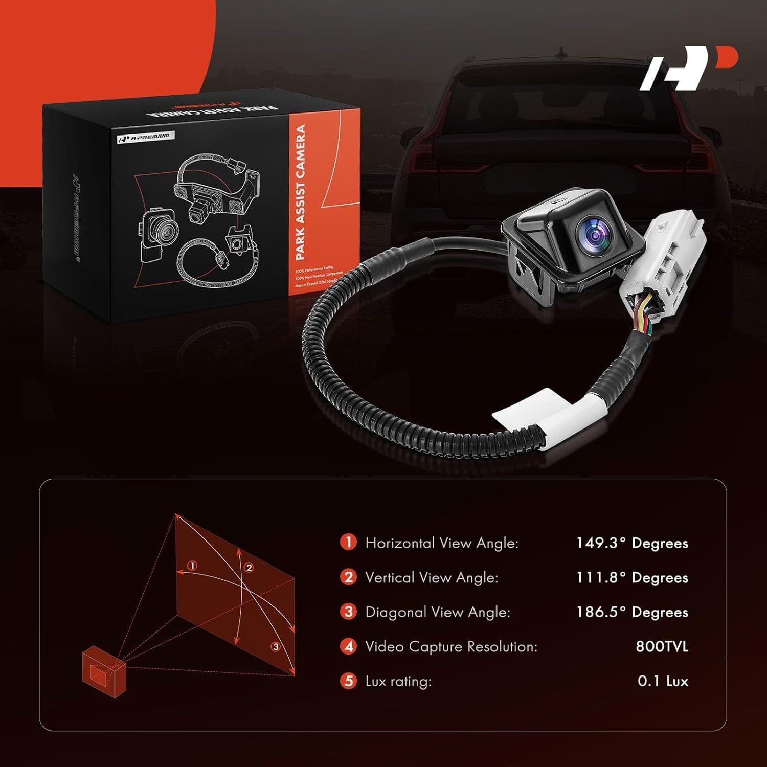 A-Premium Park Assist Camera Rear View Backup Reverse Camera - Image 2