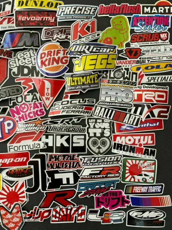 Lote Juego de 100 Calcomanías Automotrices Carreras Pegatinas Coche Arrastre Nascar NHRA PDRA- - Image 4