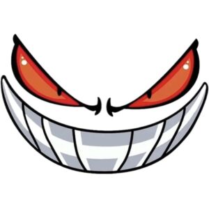 Calcomanía reflectante para automóvil mal sonrisa boca dientes coche pegatina automatriz 9x6"-