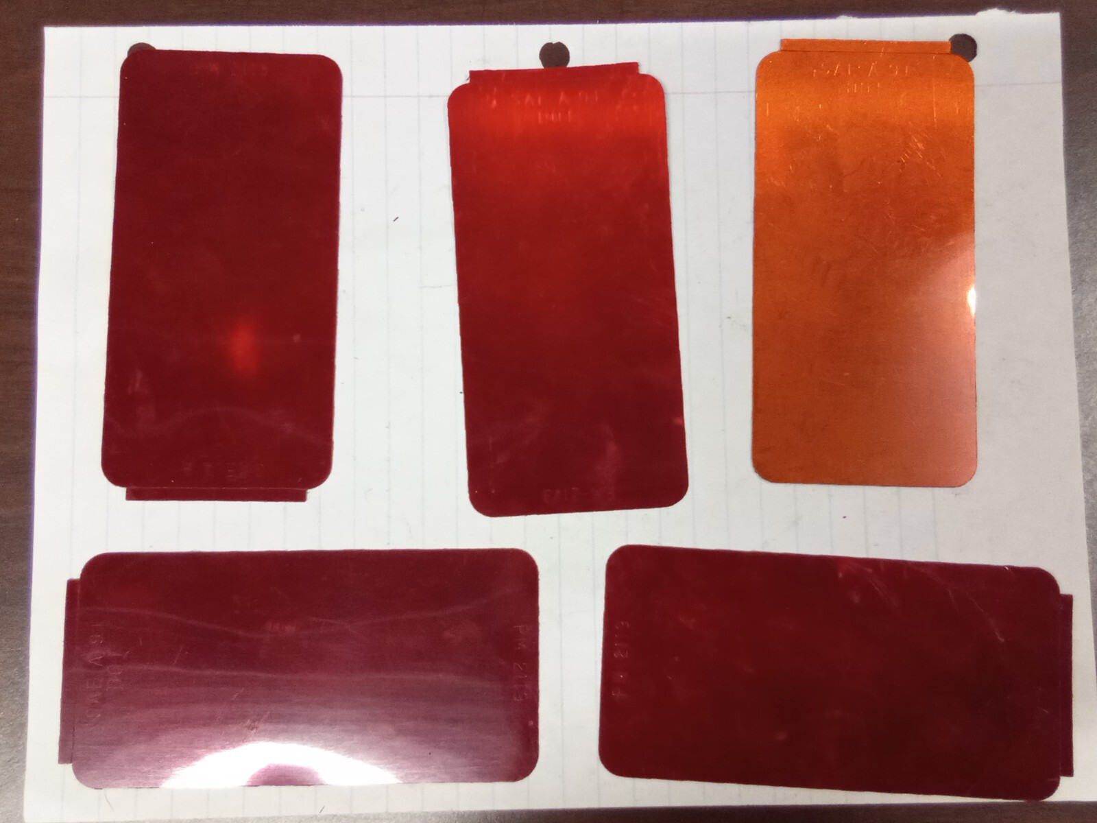 Pack De 5 Pegatinas Automotrices Reflectores 4 1/2" x 2 1/4" 4 Rojo 1 Amarillo-