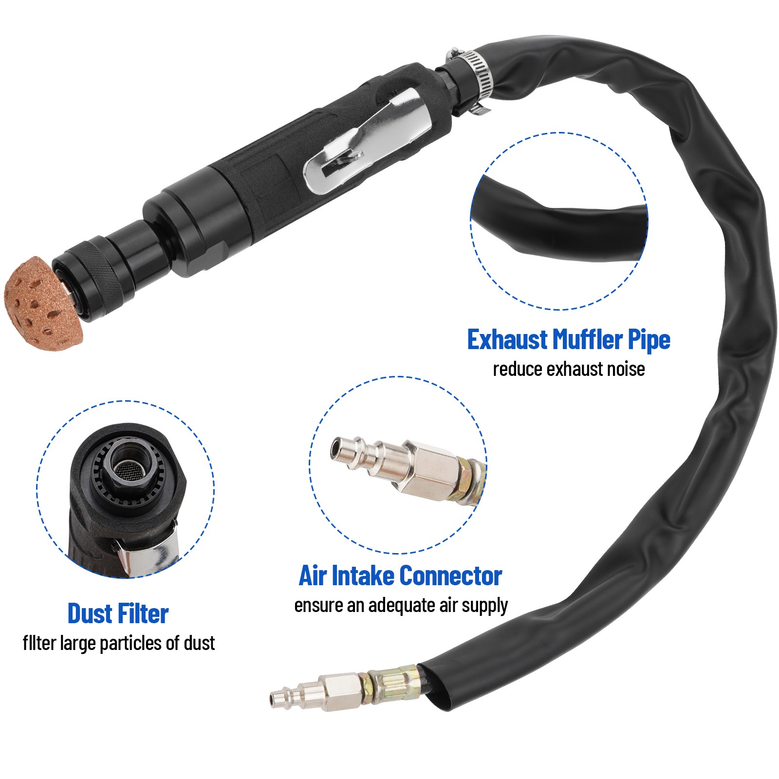 Pneumatic Tyre Grinder Automotive Tire Buffer Repair Grinding Air Tool 2500RPM - Image 4
