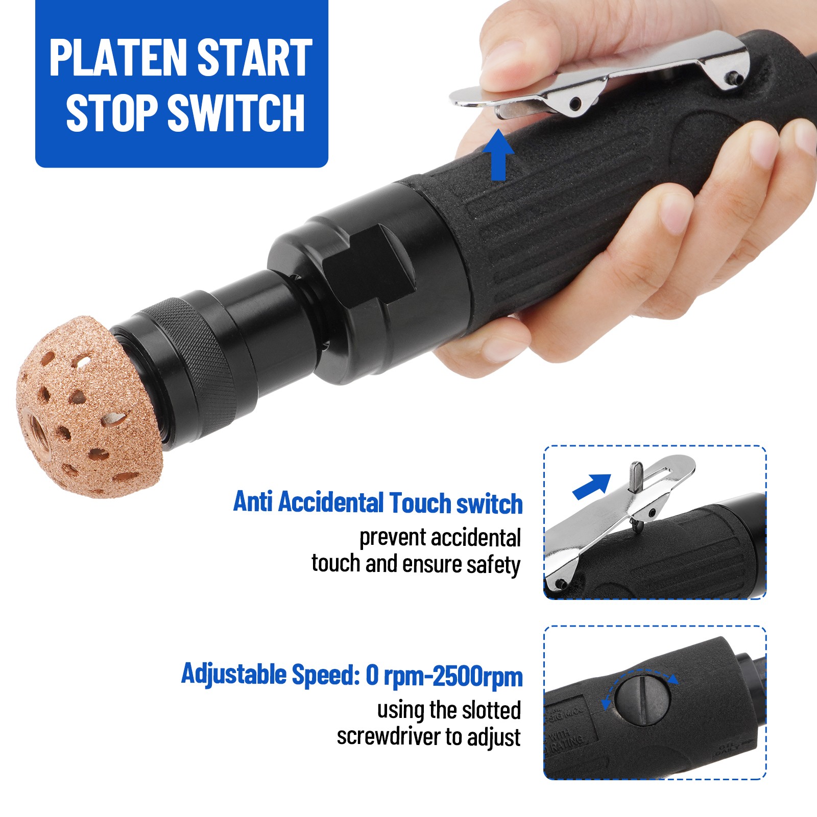 Pneumatic Tyre Grinder Automotive Tire Buffer Repair Grinding Air Tool 2500RPM - Image 5