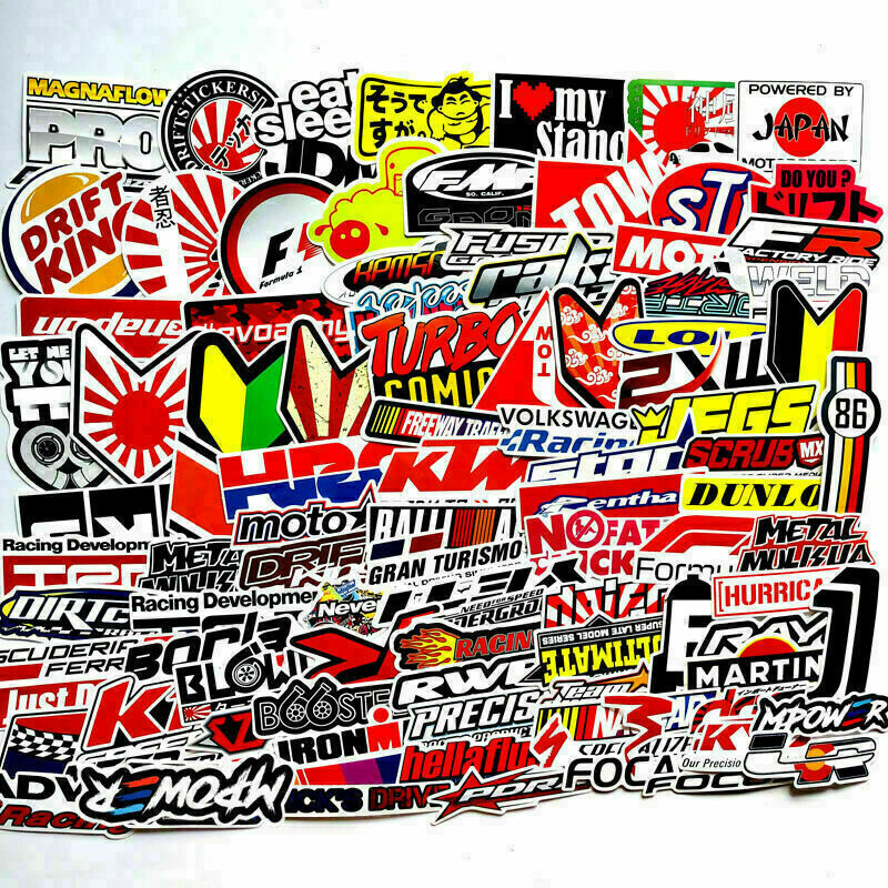 Patrocinador Automotriz JDM Paquete de 100 Calcomanías Pegatinas V1 Carreras de Automóviles Turbo Drift Lote- - Image 2