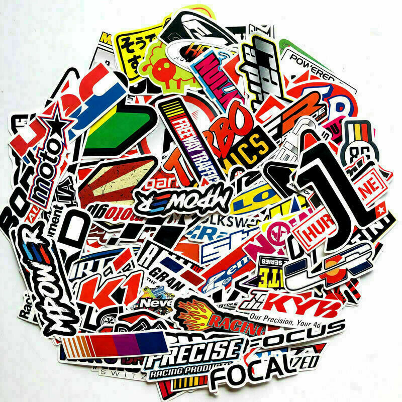 Patrocinador Automotriz JDM Paquete de 100 Calcomanías Pegatinas V1 Carreras de Automóviles Turbo Drift Lote- - Image 3