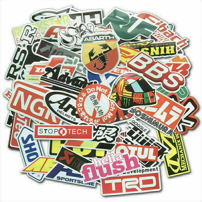Patrocinador Automotriz JDM Paquete de 100 Calcomanías Pegatinas V1 Coche de Carreras Turbo Drift Lote- - Image 4