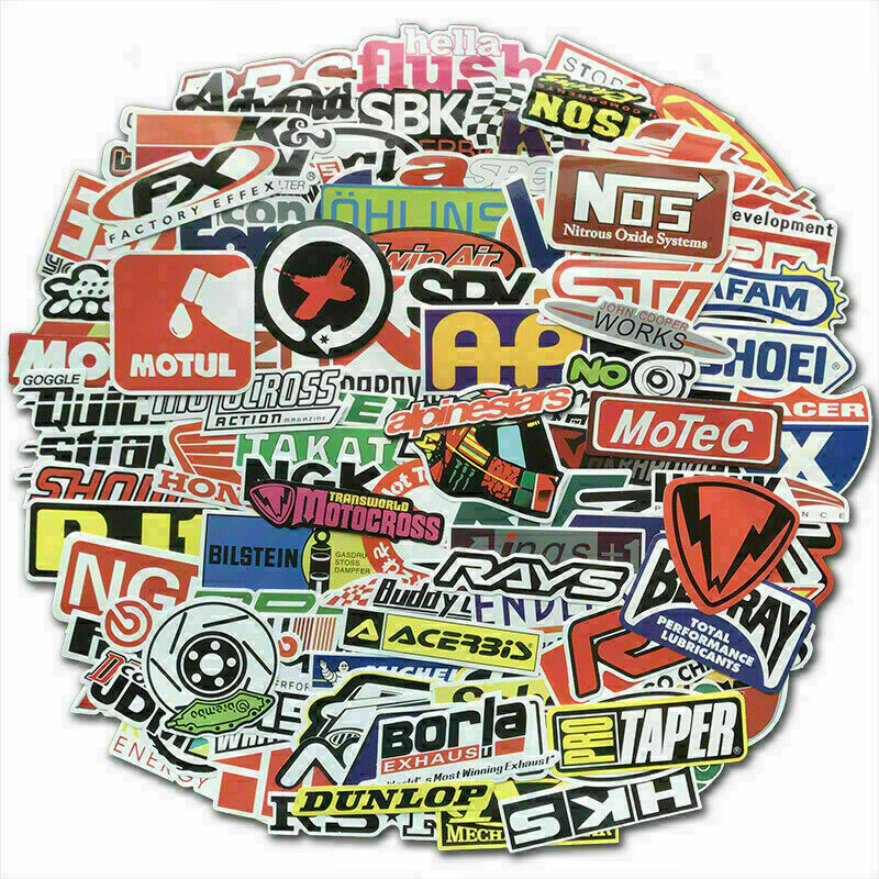 Patrocinador Automotriz JDM Paquete de 100 Calcomanías Pegatinas V1 Coche de Carreras Turbo Drift Lote- - Image 5