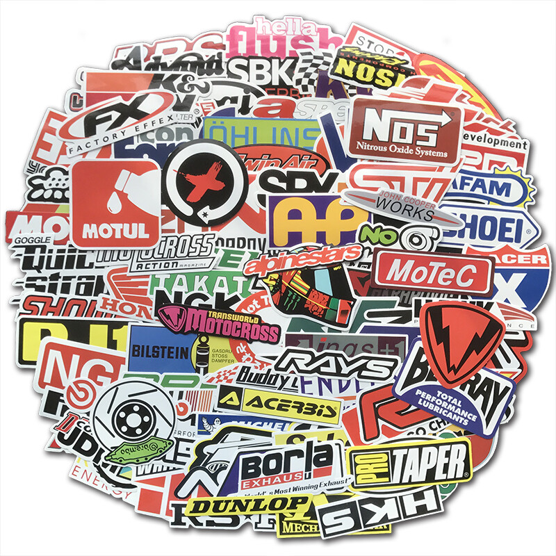 Patrocinador Automotriz JDM Paquete de 100 Calcomanías Pegatinas V1 Coche de Carreras Turbo Drift Lote- - Image 2