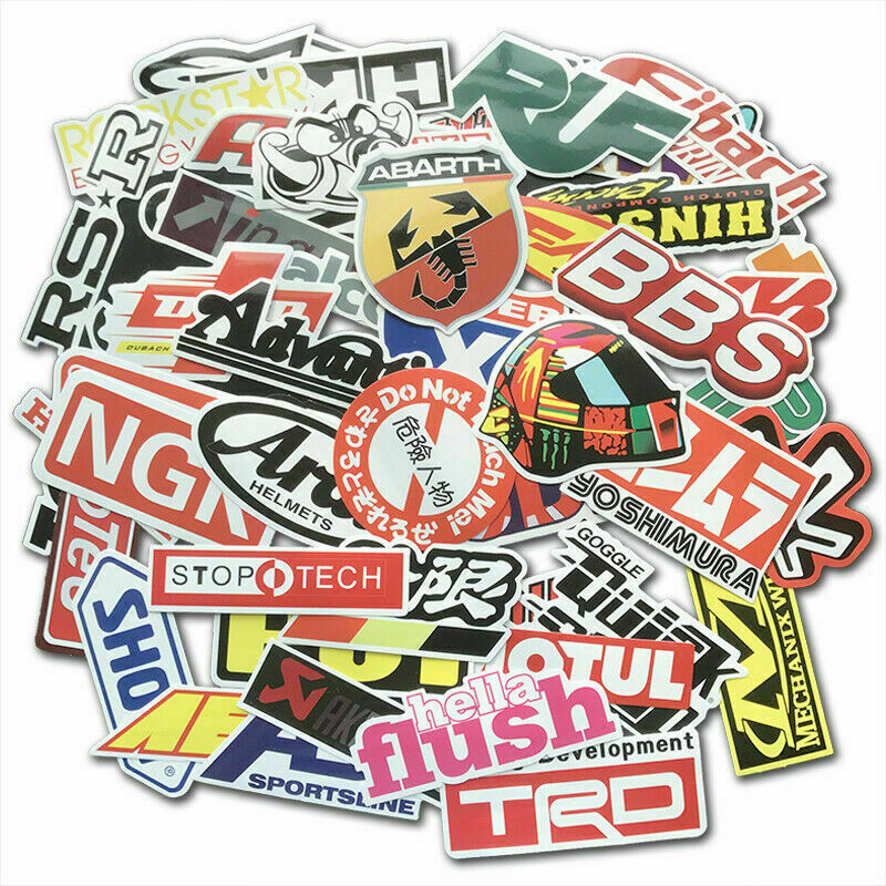 Patrocinador Automotriz JDM Paquete de 100 Calcomanías Pegatinas V1 Coche de Carreras Turbo Drift Lote- - Image 4
