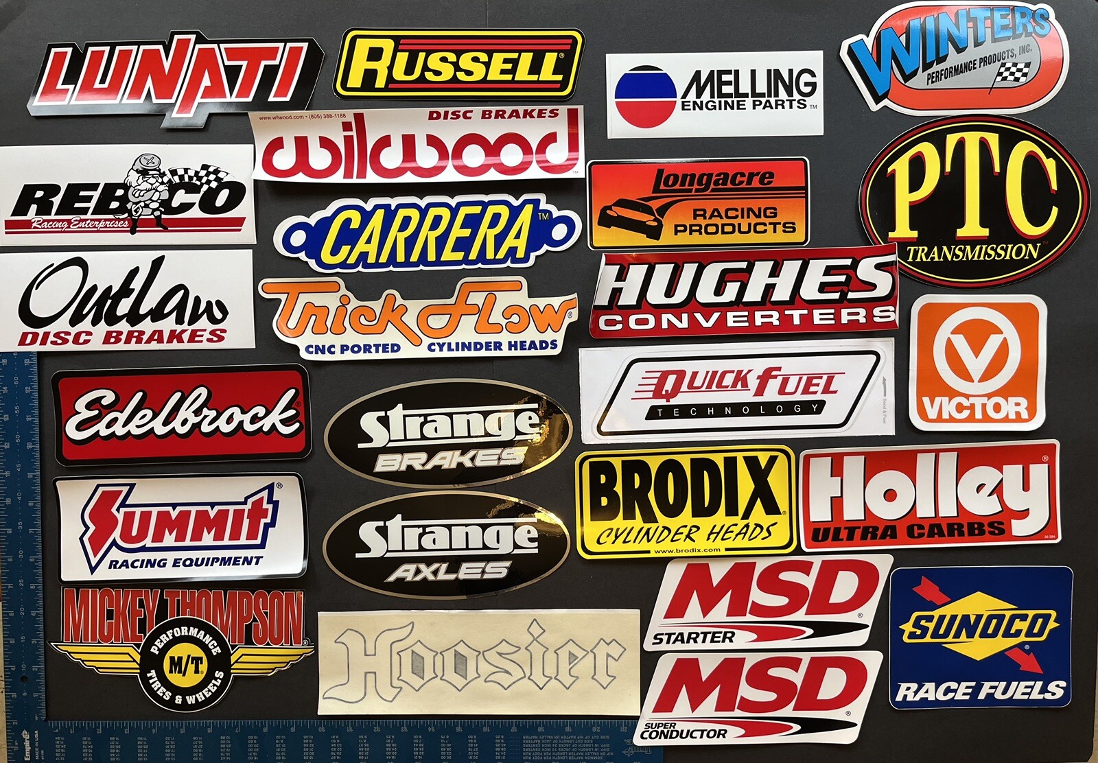 Lote (25) Calcomanías de Carreras NASCAR NHRA Garaje Automotriz Caja de Herramientas Pegatinas Tienda de Velocidad-