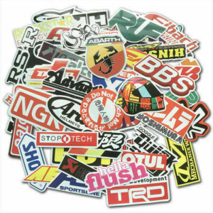 Paquete de 100 calcomanías adhesivas patrocinador automotriz JDM V1 carreras de autos turbo deriva genial-