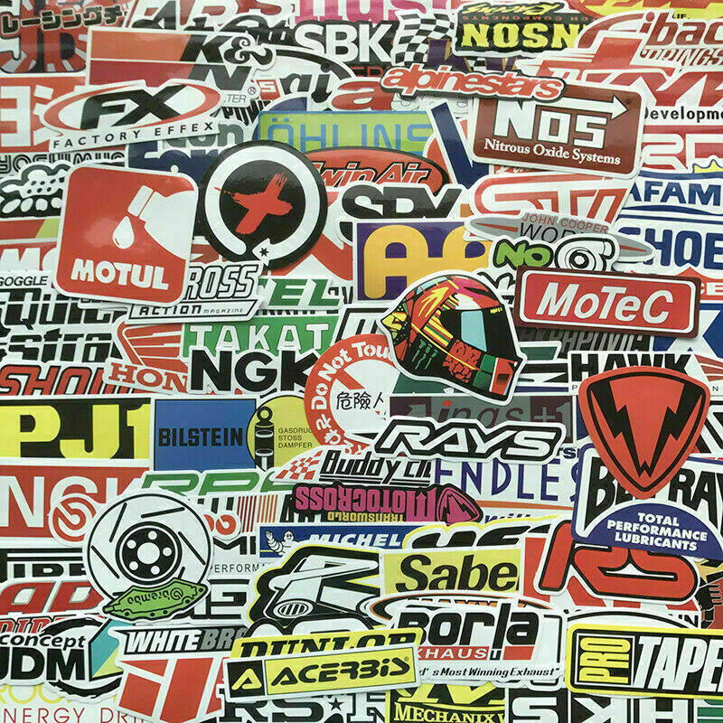 Paquete de 100 calcomanías adhesivas patrocinador automotriz JDM V1 carreras de autos turbo deriva genial- - Image 3
