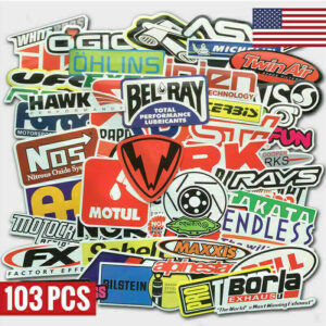 Lote Juego de 100 Calcomanías Automotrices Carreras Pegatinas Stock Coche Arrastre Nascar NHRA PDRA-