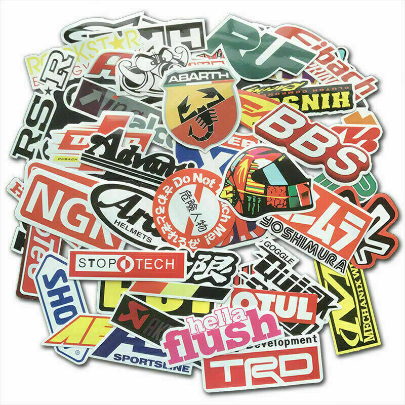 Patrocinador Automotriz JDM Paquete de 100 Calcomanías Pegatinas V1 Coche de Carreras Turbo Drift Lote- - Image 4