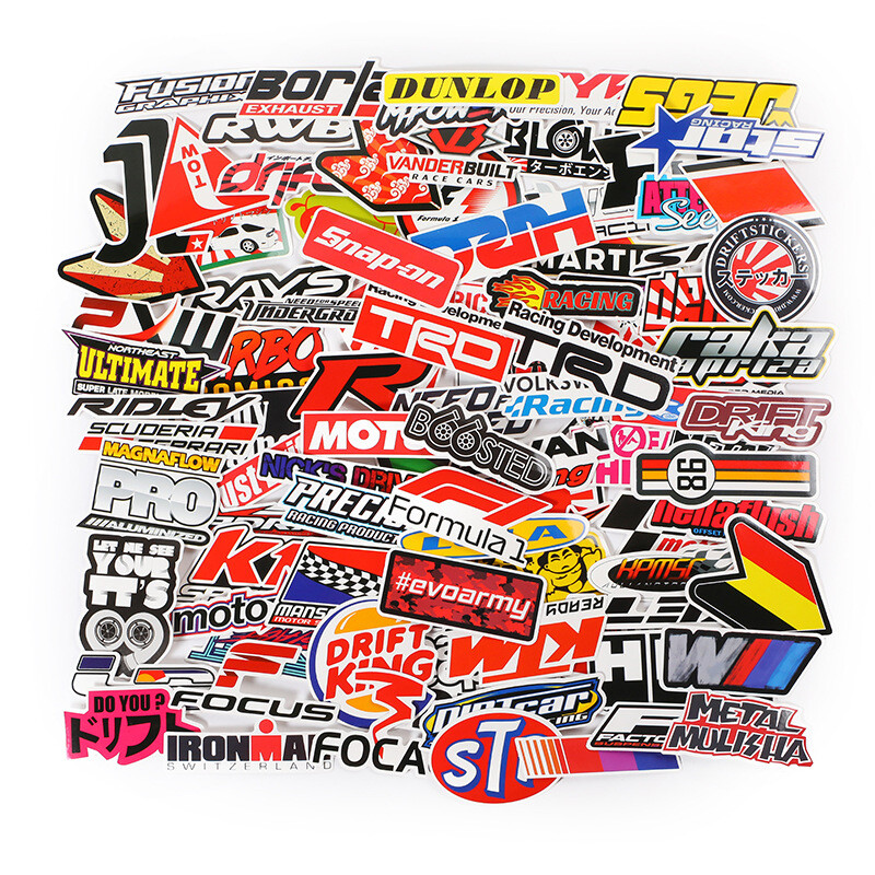 Patrocinador Automotriz JDM Paquete de 100 Calcomanías Pegatinas V1 Carreras de Automóviles Turbo Drift Lote- - Image 2