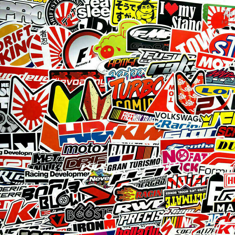 Patrocinador Automotriz JDM Paquete de 100 Calcomanías Pegatinas V1 Carreras de Automóviles Turbo Drift Lote- - Image 4