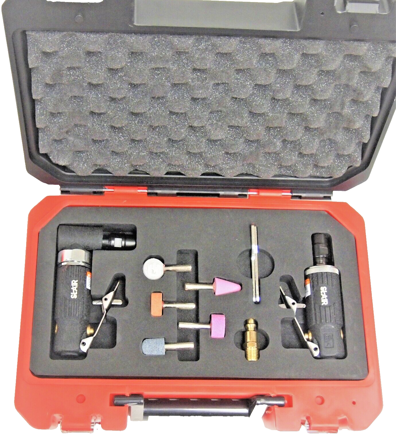 2 in 1 Air Angle and Air Straight Die Grinder Kits Carry Case Accessories xx881