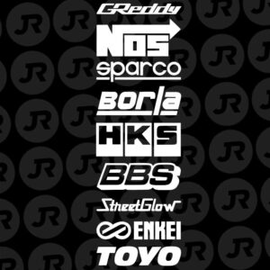 Paquete de 9 calcomanías de patrocinador automotriz de automóviles JDM Drift Racing logotipos deportivos mercado de accesorios-