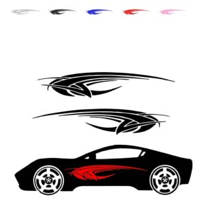 Calcomanías gráficas laterales vinilo automotriz S3 8" x 55"-
