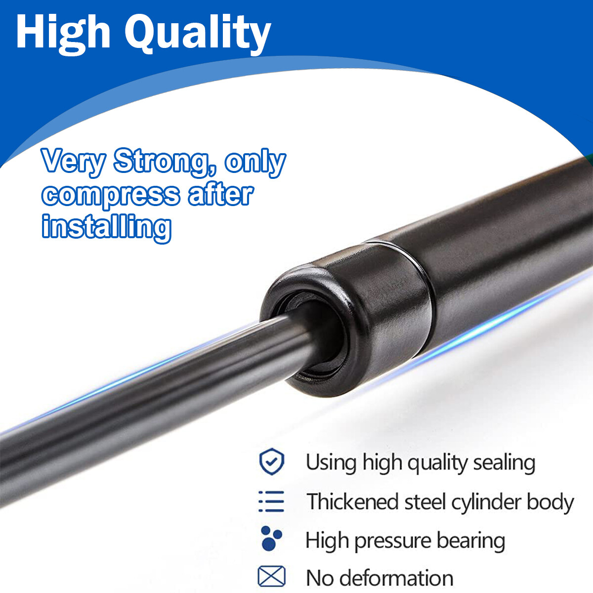 Qty2 Lift Supports Shock 11.45" Universal ToolBox Truck Bed 60lb Cover Lid Black - Image 4