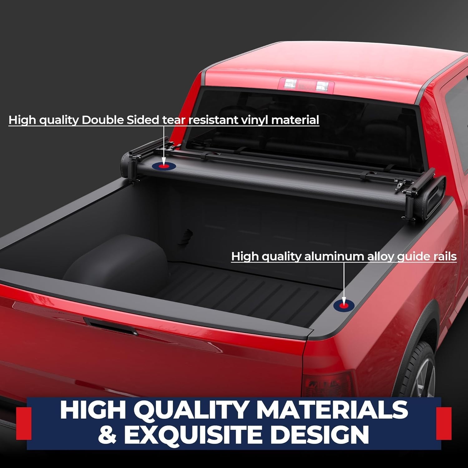Soft Quad FOLD Truck Bed Tonneau Cover Compatible for 2002-2025 Dodge Ram 1500 I - Image 2