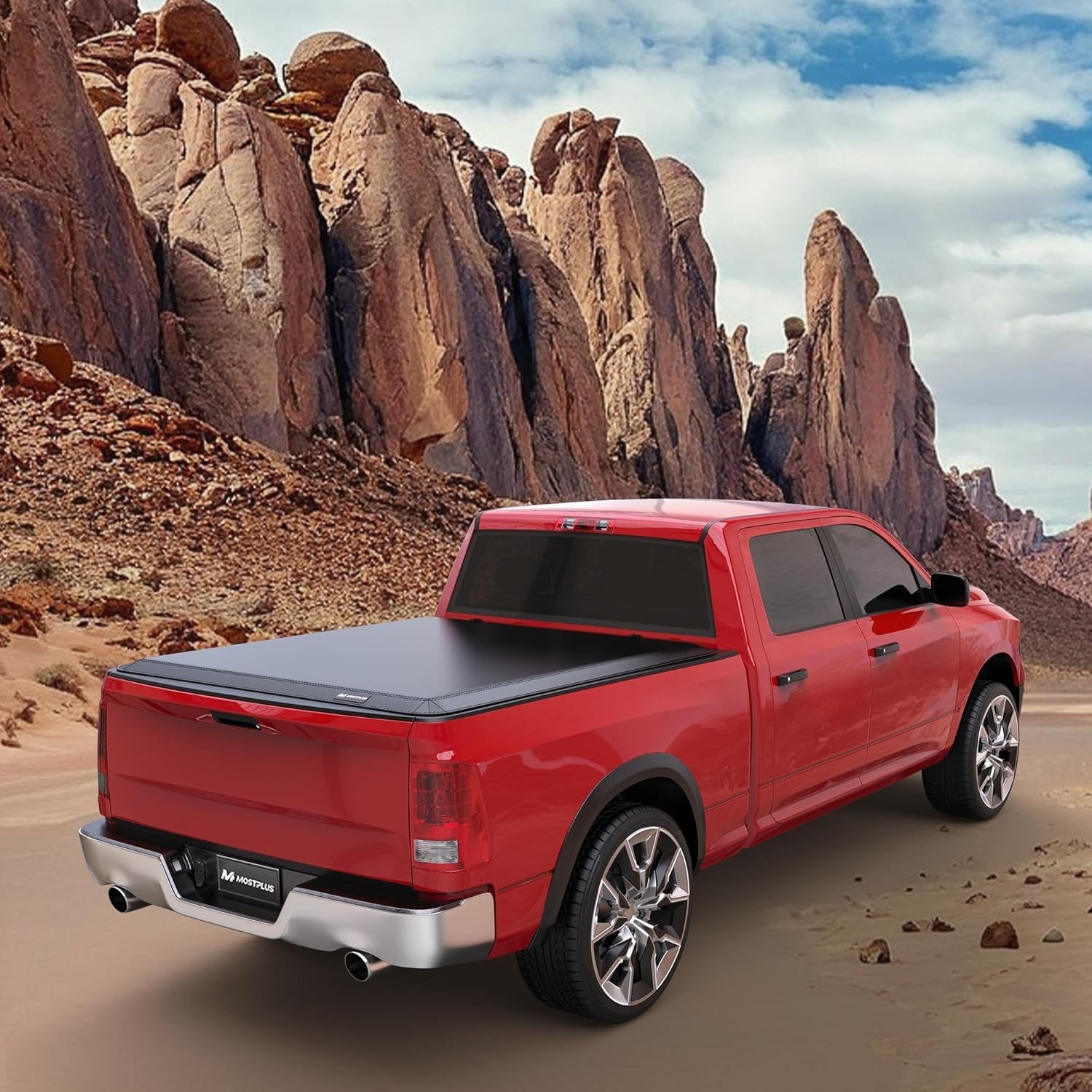 Soft Quad FOLD Truck Bed Tonneau Cover Compatible for 2002-2025 Dodge Ram 1500 I - Image 5
