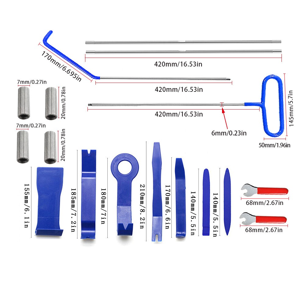 22-Piece Automotive Repair Tool Set With Air Wedges For Door Panel Maintenance - Image 2