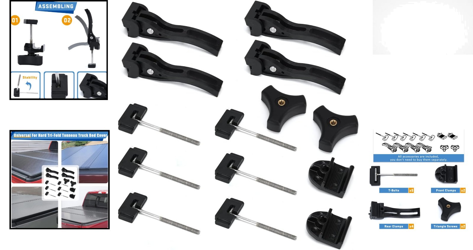Tonneau Cover Replacement Hardware Kit for Secure Hard Tri-fold Installation - Image 2
