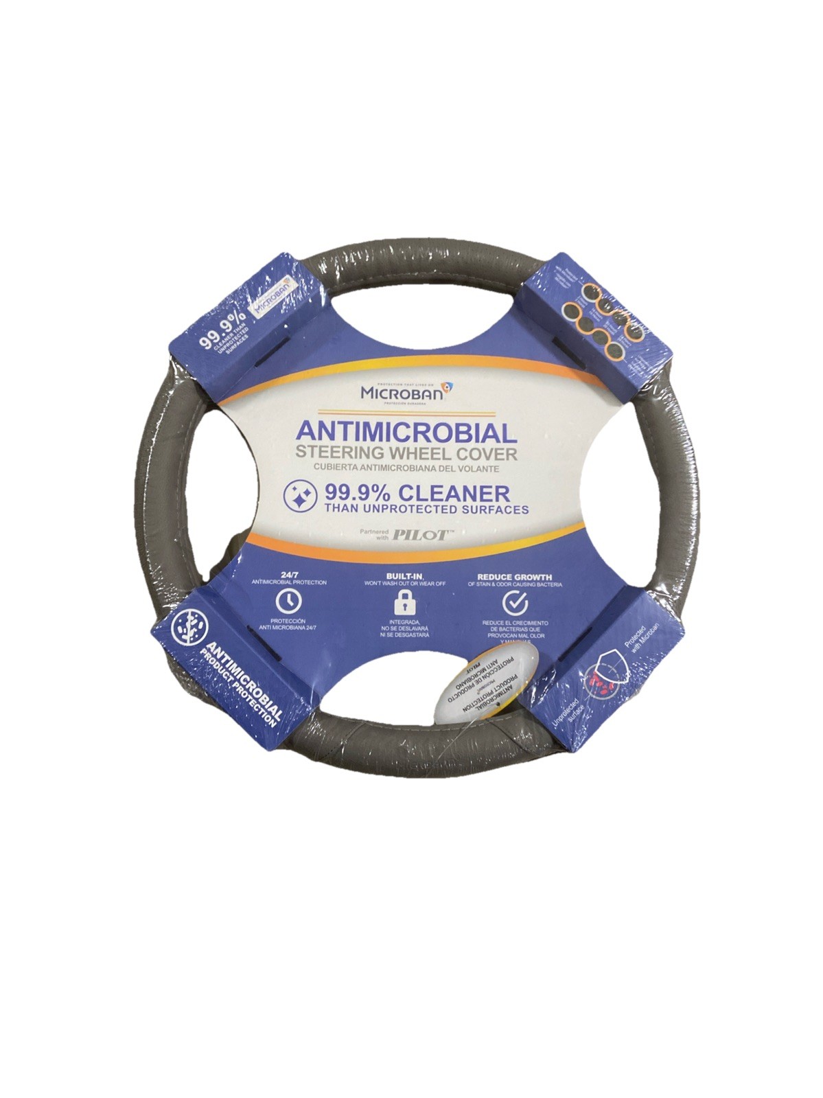 Cubierta antimicrobiana del volante del coche Pilot Automotive Silverstone - MIC-001- - Image 4