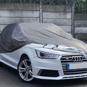 Cubierta de coche resistente para todo clima - impermeable forrada de algodón - pequeña-