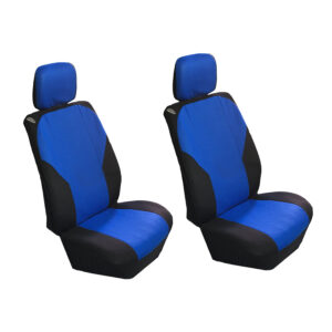 Fundas de asiento de coche SUV delanteras azules negras 4 piezas con cubiertas de reposacabezas automotrices-