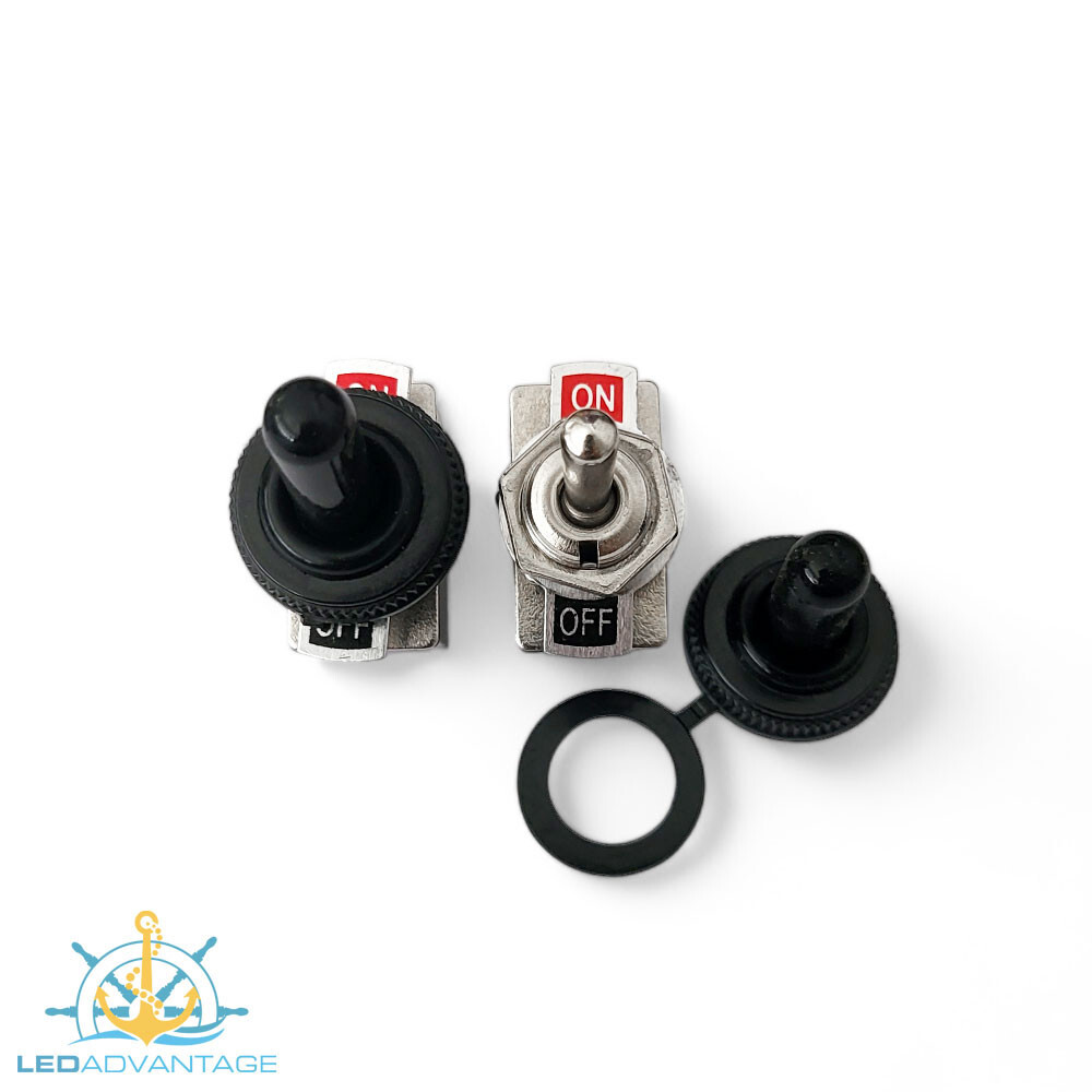 Interruptor de palanca de encendido/apagado automotriz marino 12v/24v 10A + cubierta de arranque impermeable- - Image 3