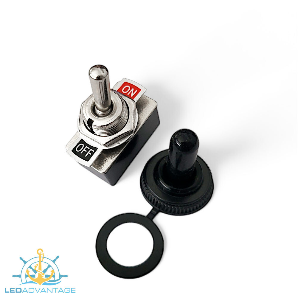 Interruptor de palanca de encendido/apagado automotriz marino 12v/24v 10A + cubierta de arranque impermeable- - Image 4