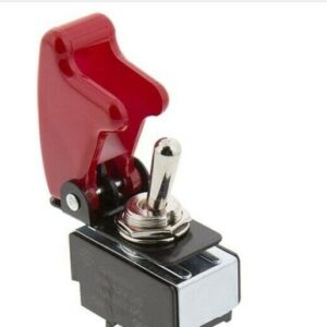 Interruptor de palanca de rendimiento automotriz piloto con cubierta de seguridad roja-