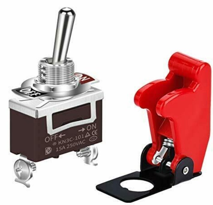¡Oferta!! Interruptor de palanca de rendimiento automotriz piloto 2 piezas + cubierta de seguridad roja 20A - - Image 3