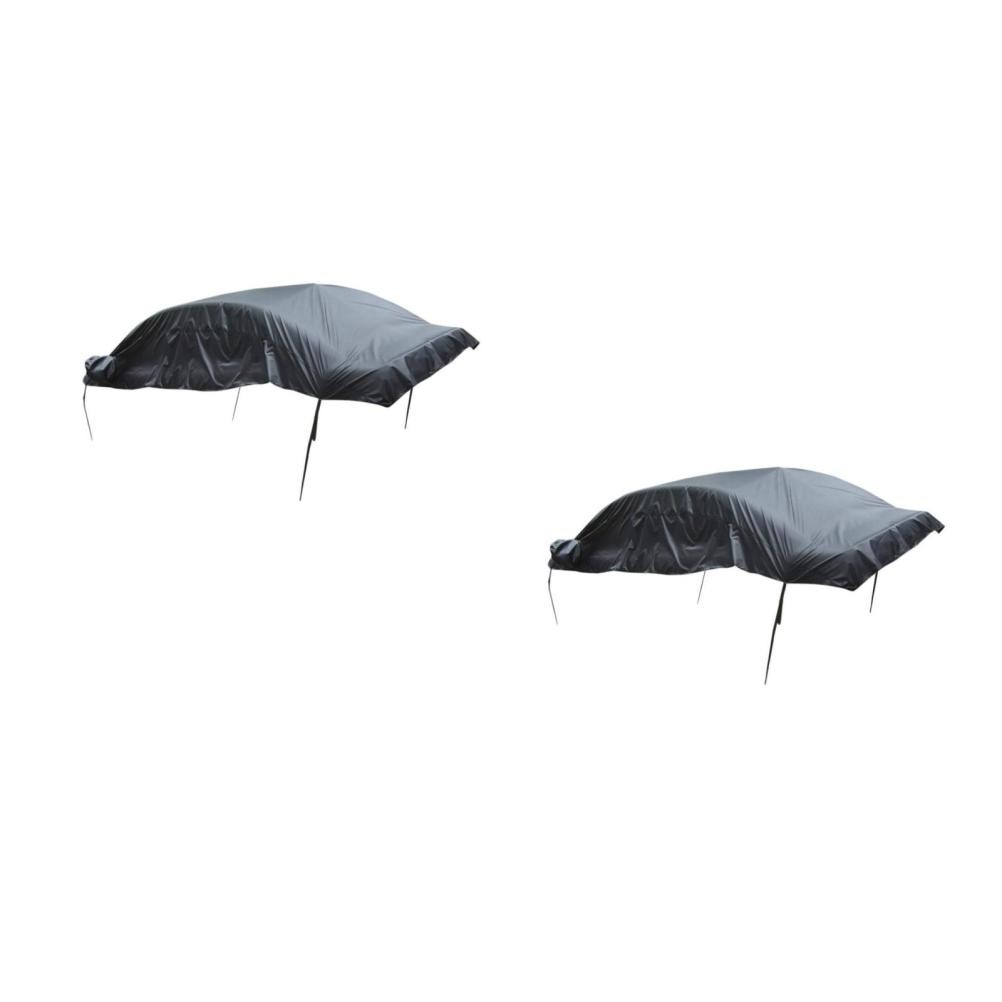 2 PIEZAS Cubierta Superior Coche Cuerpo Impermeable Parasol Negro Vover Medio- - Image 5