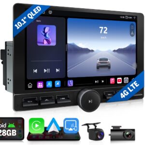 Radio estéreo para automóvil 10.1" 8+128G 2DIN CarPlay Android Auto GPS Navegación QLED Bluetooth-
