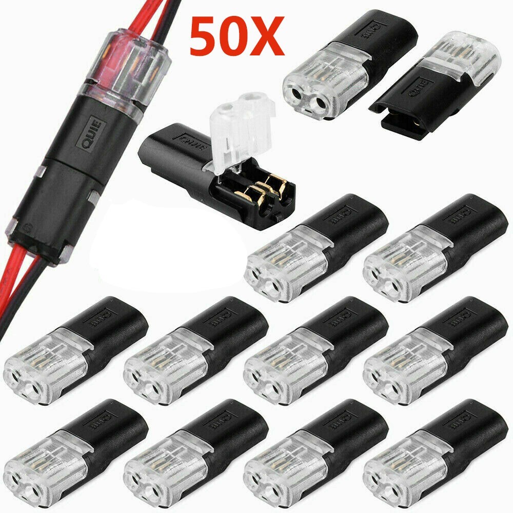 50x Enchufe de 2 Pines Conector Eléctrico Coche Cable Automotriz Impermeable-