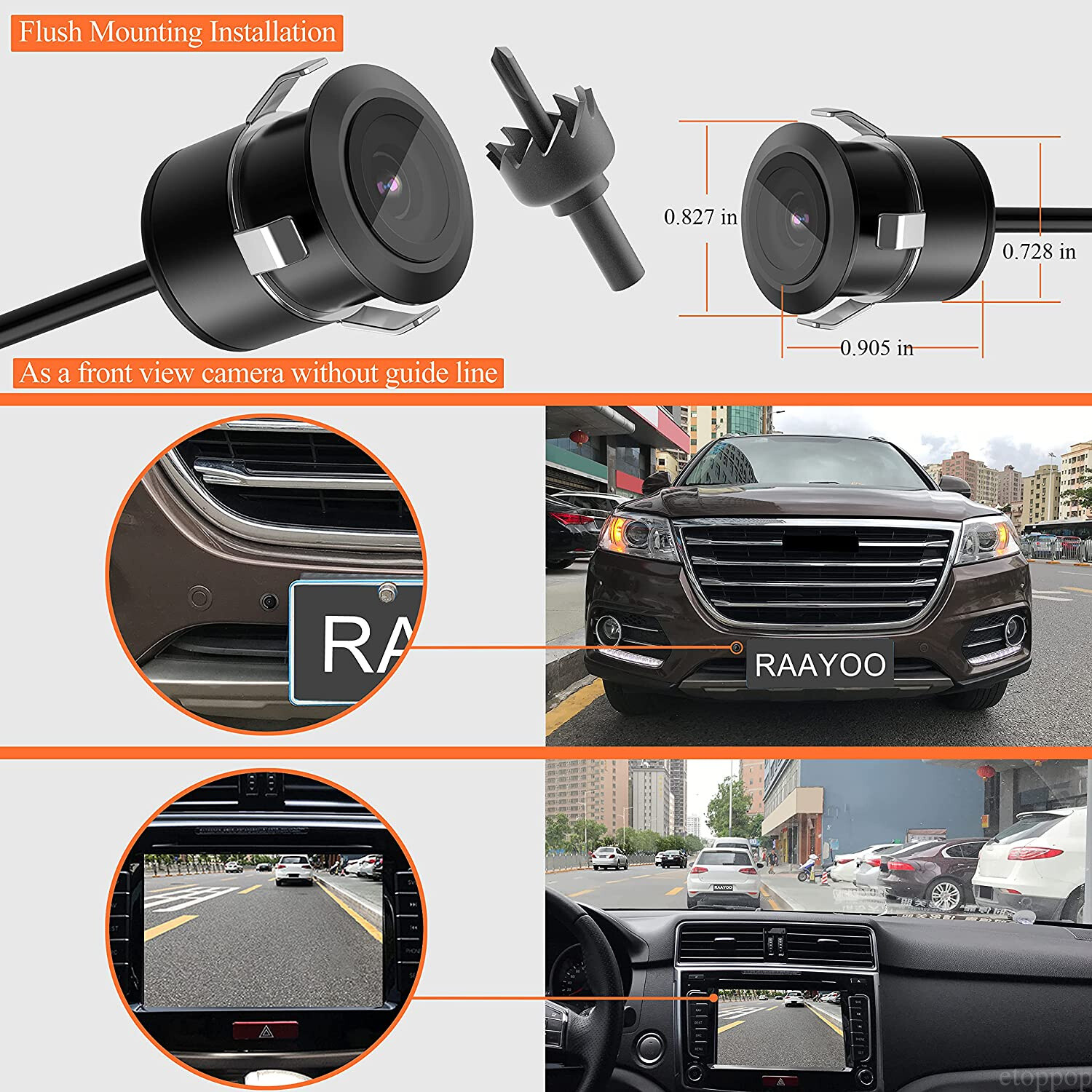 Mini Flush Mount 170° Car Rear View Reverse Backup Camera Nightvision Waterproof - Image 3