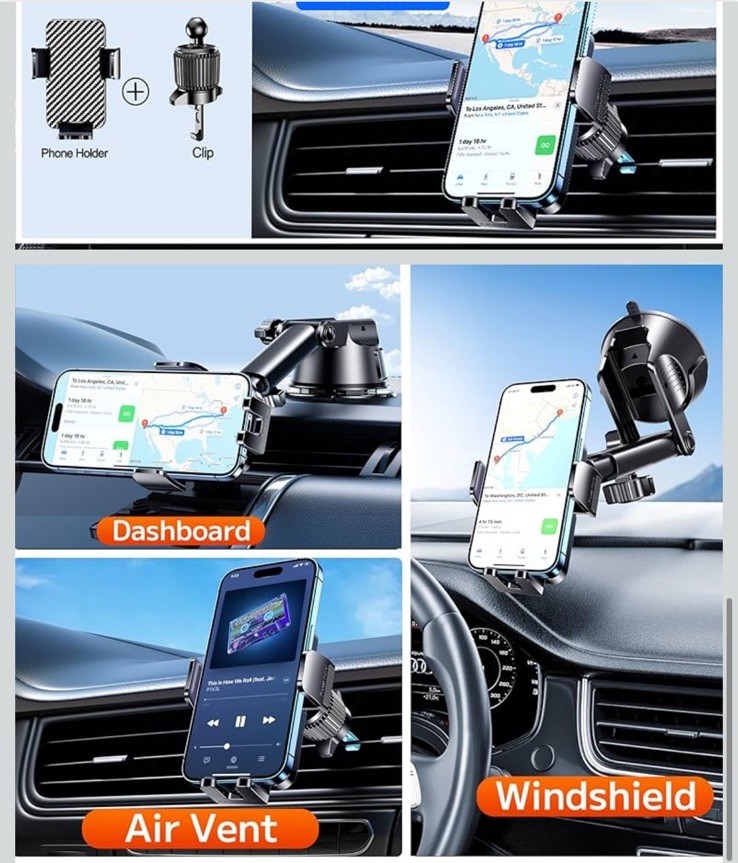 Soportes montados en tablero Qifutan soportes de teléfono para montaje de teléfono de su automóvil para viento de automóvil- - Image 4