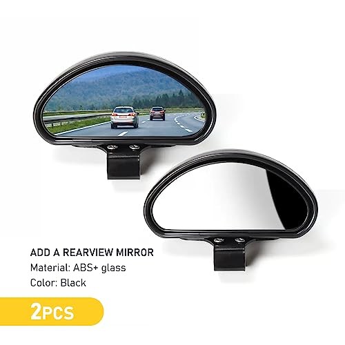 Espejos retrovisores de punto ciego automotrices de 2 piezas - universales, convexos, gran angular, auxiliares para automóvil - - Image 2